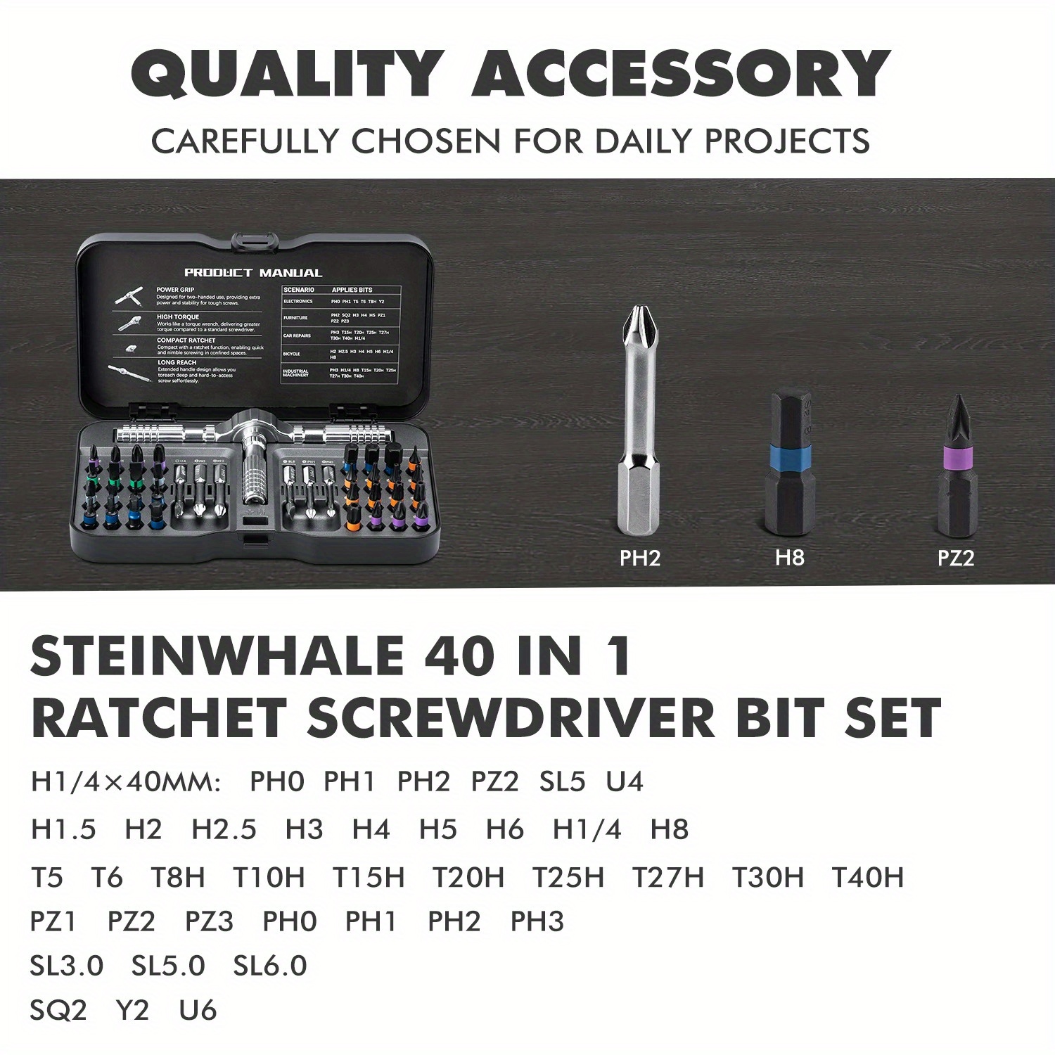 40 en 1, juego de destornilladores de rascador multifuncionales, bits magnéticos multiusos, mini kit de herramientas de reparación, herramientas domésticas para PC e for iphone, etc.