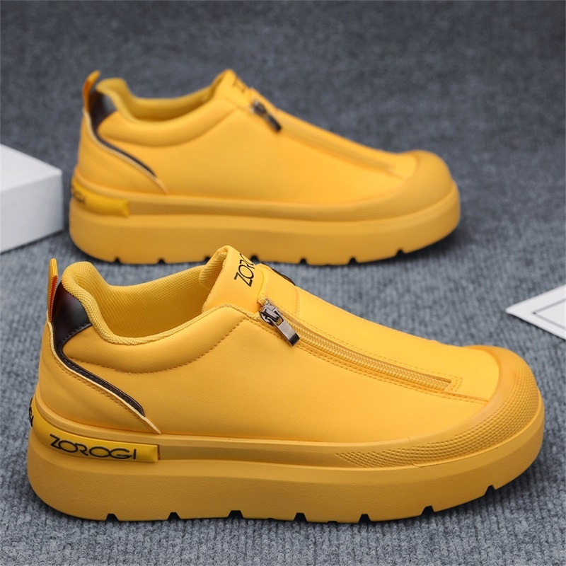 TEMU Side Zipper Plus Size Men's Shoes, Comfortable And Stylish Inside, Wear Rubber Sole.