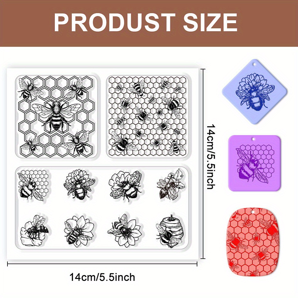 1개 점토 텍스처 매트 점토 모델링 패턴 패드 벌 140x140x3mm 스크랩북 키트 스크랩북 키트