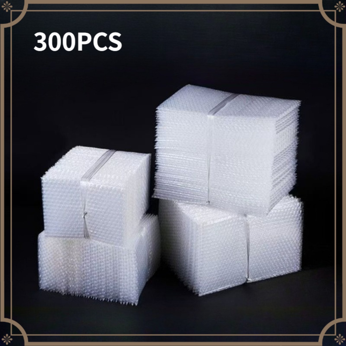 TEMU 300pcs Clear Plastic Bubble Pouches, Shock Cushion Packaging Bags For Shipping & Packing, Practical Supplies For Small Businesses, Jewelry