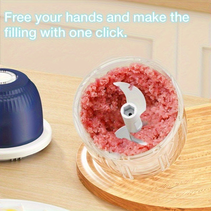mini cordless 3-blade food chopper - 12oz electric blender & garlic press for garlic, vegetables, fruits, onions, salads & hot pot ingredients -   gadget Product details 1