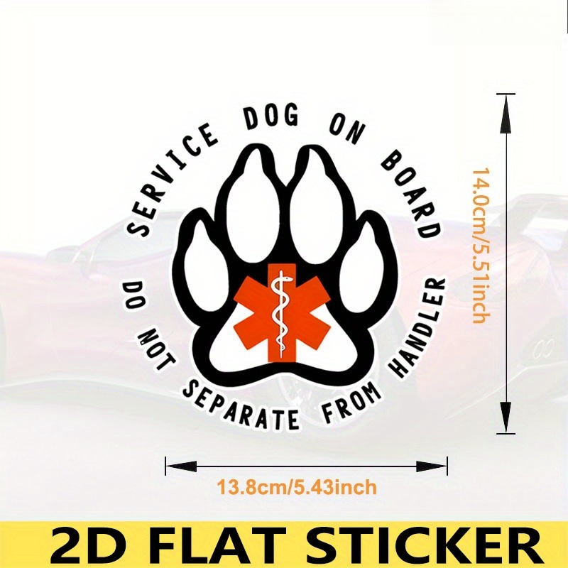 Car Stickers For Service Dogs - Bright Pvc Vinyl Decals, Self-sticking Alerts For Vehicles, Trucks, Suvs, Boats, Kayaks, Long-lasting Weatherproof, Dog Sign, Do Not Separate