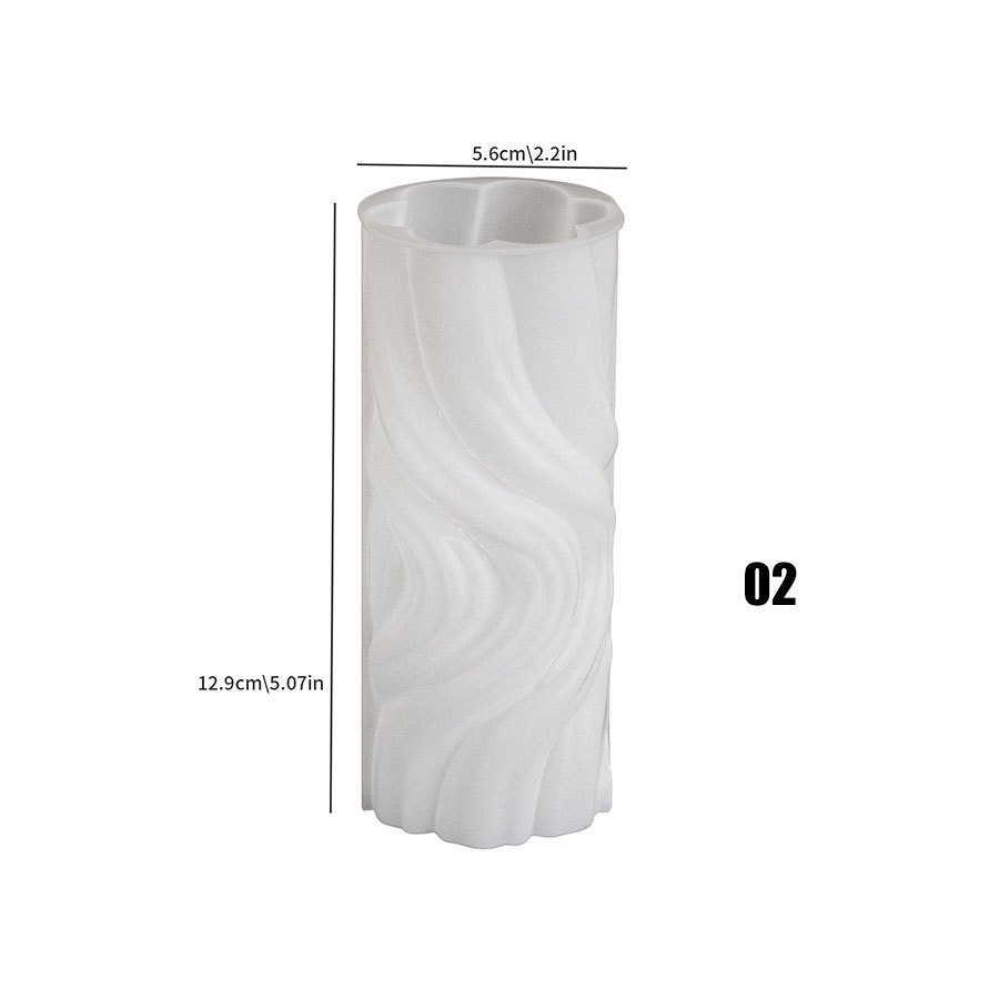 TEMU Resin Silicone Mold -1pc Size Twisted Wave Pattern Cylindrical Candle Silicone Mold Diy Resin Craft Casting Jewelry Mold Candle Dropping Mold
