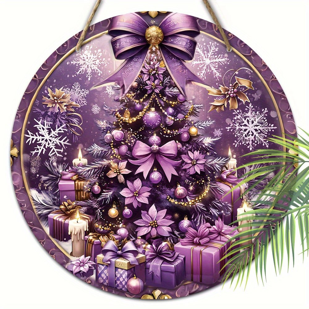 

Purple Christmas Tree Wooden - Unique & , For &