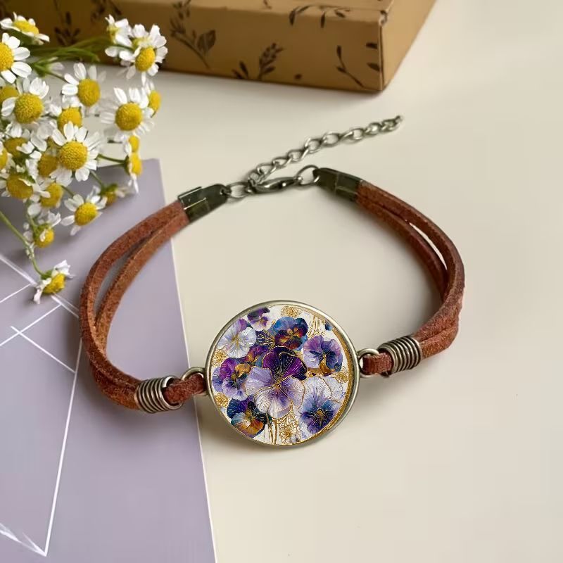 Vintage 2D Flat Pattern Fashion Bracelet, Gift Ready