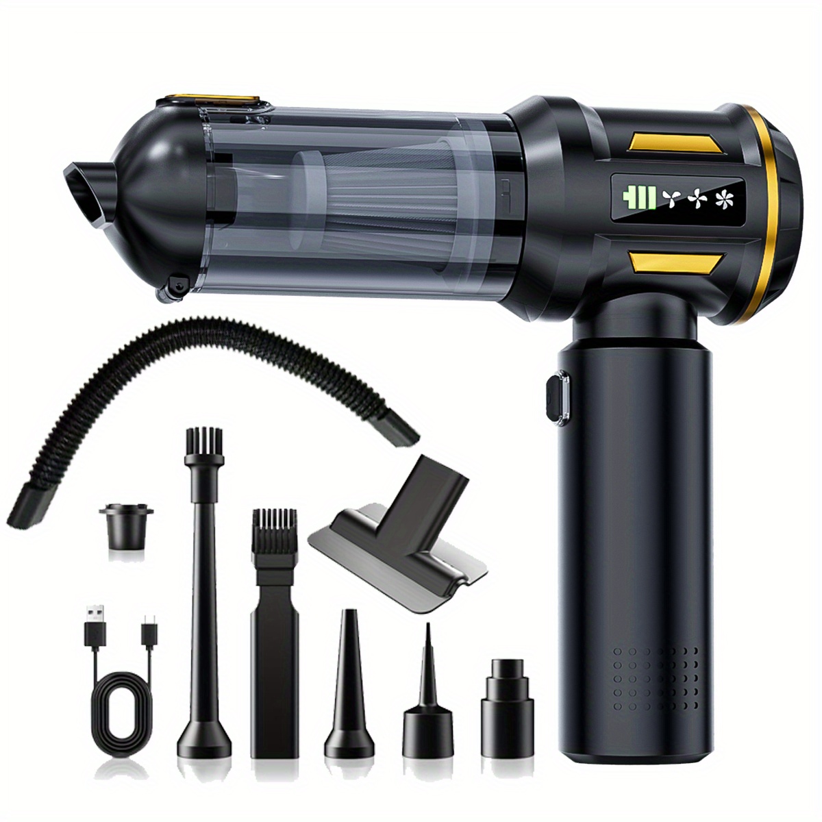  2026 new 20000pa powerful handheld vacuum cleaner battery 4in 1 lightweight vacuum blower vacuum cleaner led display usb rechargeable mini vacuum cleaner for pet hair cleaning with cleaning hoses Product details 8