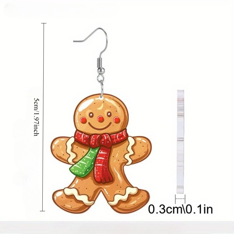 32pcs 2D Flat Women's Christmas Acrylic Hook Earring Set