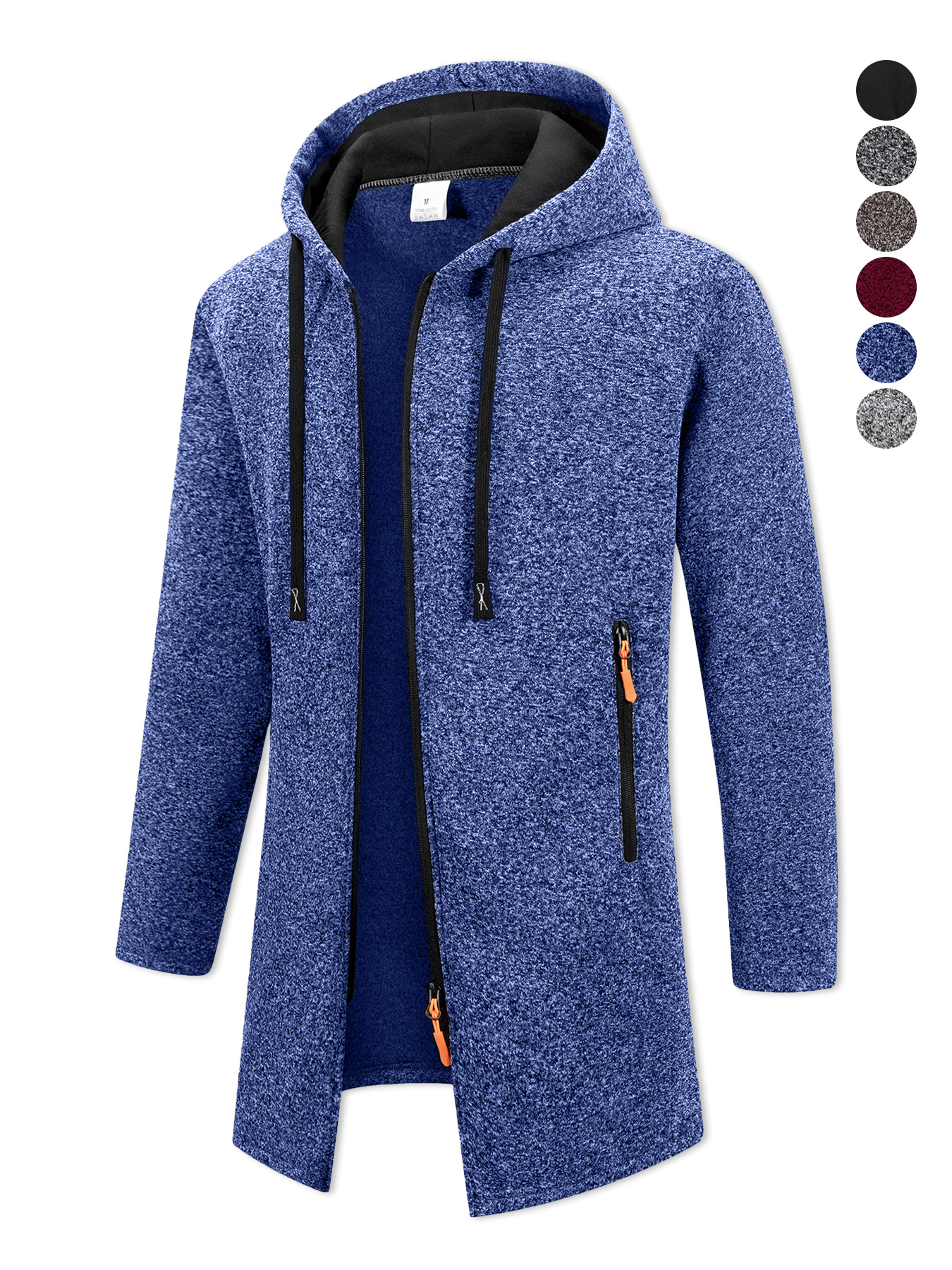 1件装 - 男士时尚休闲风衣，秋冬款男士夹克风衣，休闲户外夹克带拉链口袋，秋冬季纯色休闲风衣，连帽带抽绳，保暖加绒，加绒舒适，适合日常休闲时尚、简约外出、通勤街头，户外、旅行，适合礼物 商品详情 3