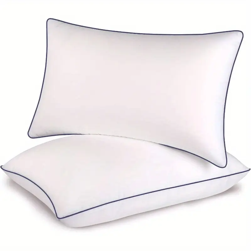 set of 2 cooling bed pillows - hotel quality luxury sleeping pillows with breathable support, elegant white pillowcases for home & hotel use - durable non- fabric, easy- for side/back/stomach sleepers - ideal for couples & guest rooms, pillows for sleeping, , minimalist style, filling, supportive cushion, side sleepers, back sleepers, removable cover, temperature control, , sleep , decor, premium materials Product details 7