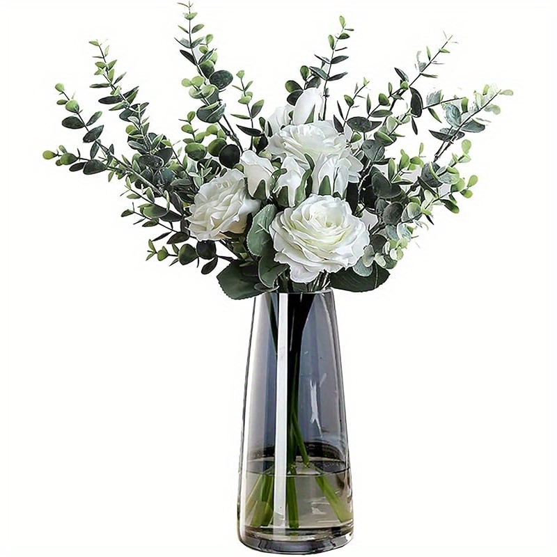 Modern Glass Vase With - Elegant Cylindrical Shape For Decor, Perfect For Fresh Flower Arrangements, Flower Vase