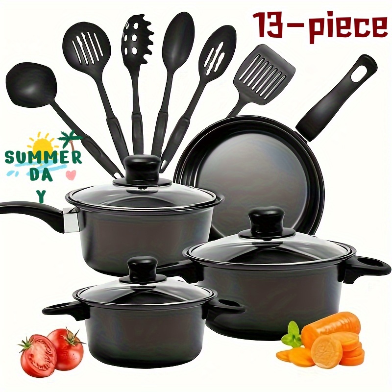 13pcs cookware set: portable and lightweight, camping home use