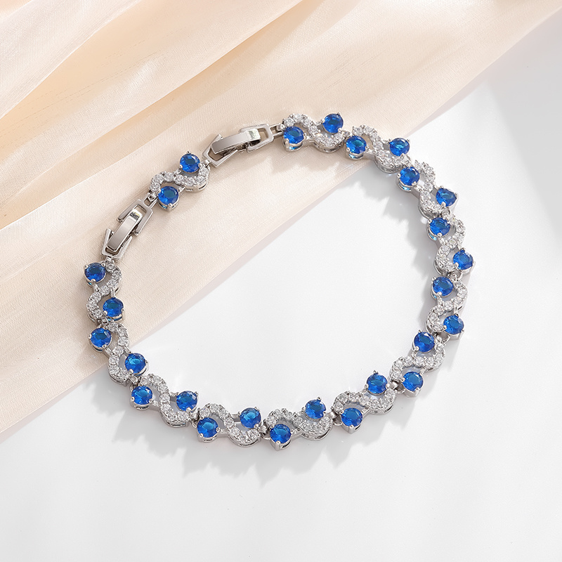 Women's Colorful Wavy Glass Bracelet, Trendy Gift Idea