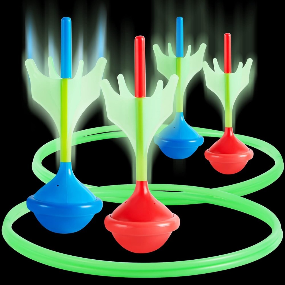 TEMU Jeu de fléchettes de jardin phosphorescentes, cadeau de Noël - Jeux de société familiaux d'intérieur et d'extérieur pour enfants et adultes, jeu