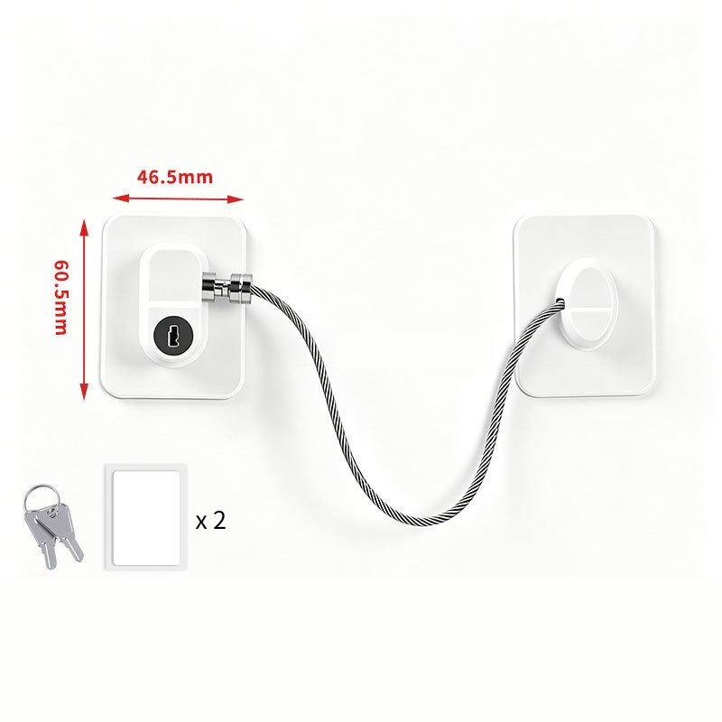 TEMU Heavy-duty No-drill Safety Lock, Thickened Wire Anti-misopening, Preventing Pet , Suitable For Refrigerators, Toilets, Drawers, And Appliance