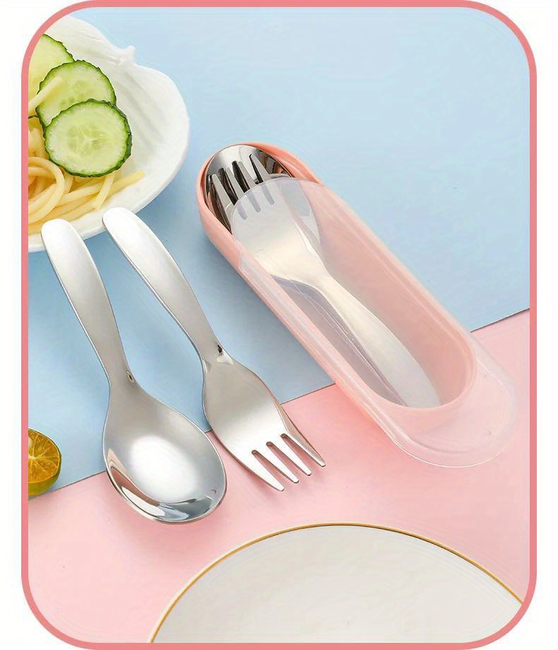 2pcs 1 set portable spoon fork tableware outdoor camping stainless steel cutlery set for hiking outdoor camp cooking supplies Product details 12