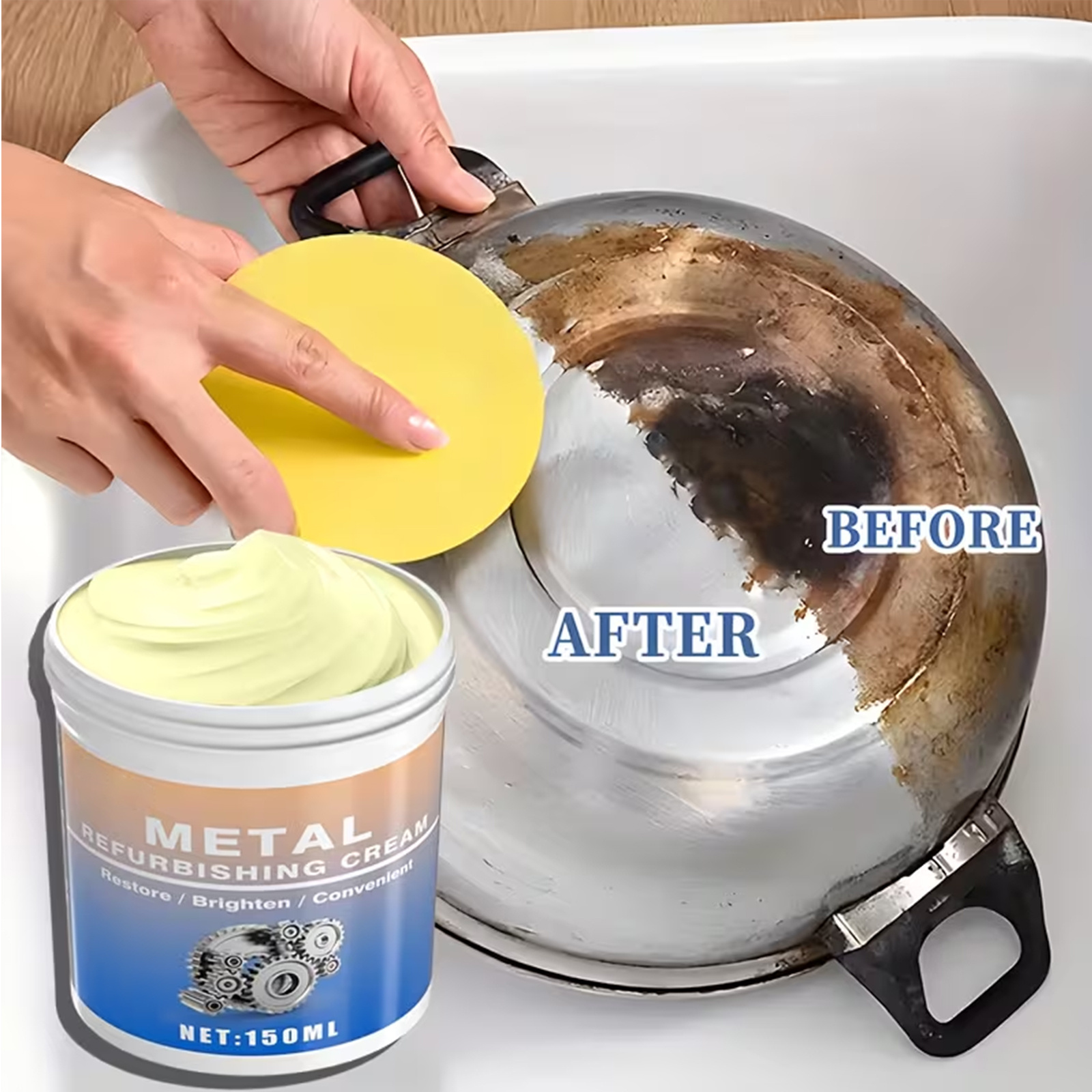  metal polishing compound multi purpose metal restoration cream for kitchen appliances ovens range hoods and polishing applications polishing compound     polishing