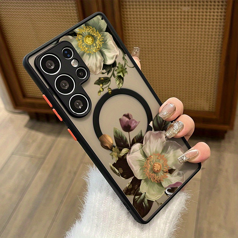 E-shop Handyhülle: für for Samsung S25 Ultra Magnetische Drahtlose Ladung Matte Hauttextur Gedruckte -Fall Schutzhülle, Geeignet für A14, A15, A16, 52,