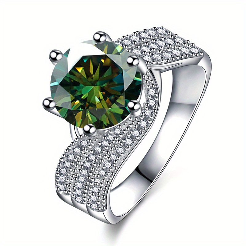 Women's 925 Sterling Silver Moissanite Ring, 5-Carat Wedding Proposal