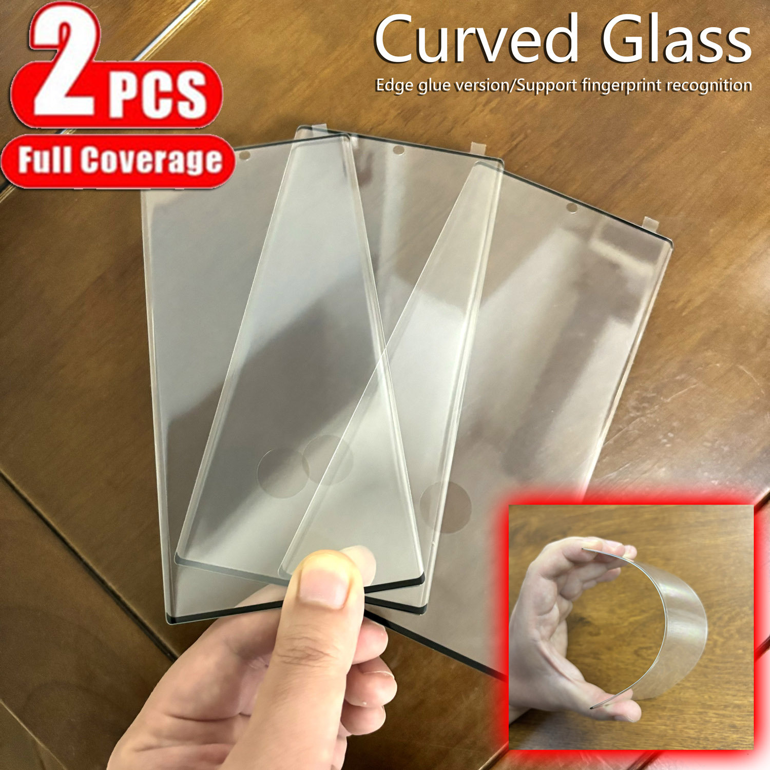 

2pcs Curved Tempered Cover Hardness Screen Protector For Note10 S10 S10 Plus S20 Fe Note 20 S20 S20 Plus S20 Ultra S21 Ultra S22 Ultra S23 Ultra