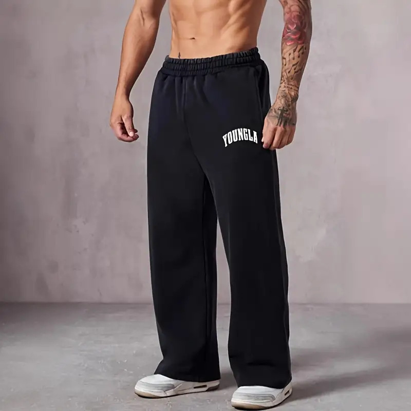   y2k streetwear loose-fit wide-leg pants -   letter print gym & casual joggers, machine washable   training pants for  , urban fashion workout & casual attire, workout leggings, streetstyle attire,   0