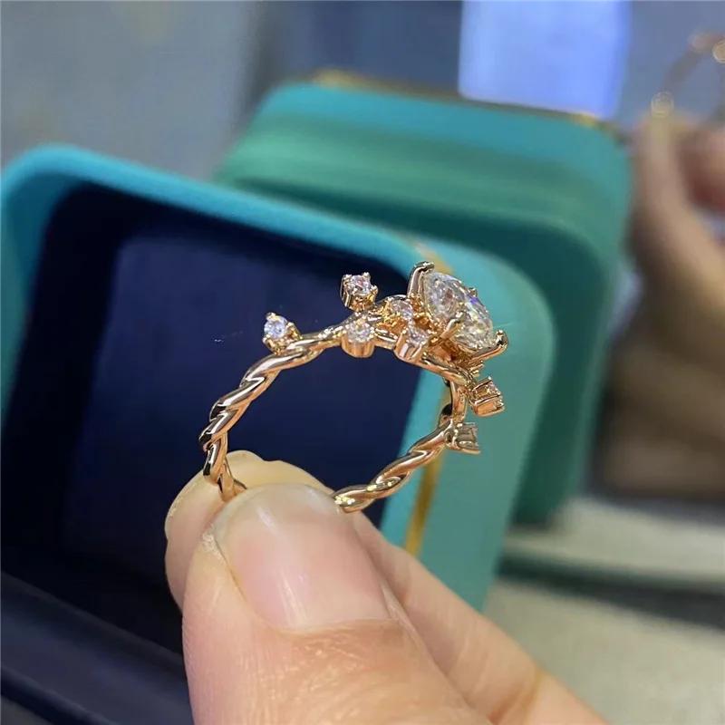 5 Carat Round Cut Moissanite Ring in 925 Silver, Fashionable Design
