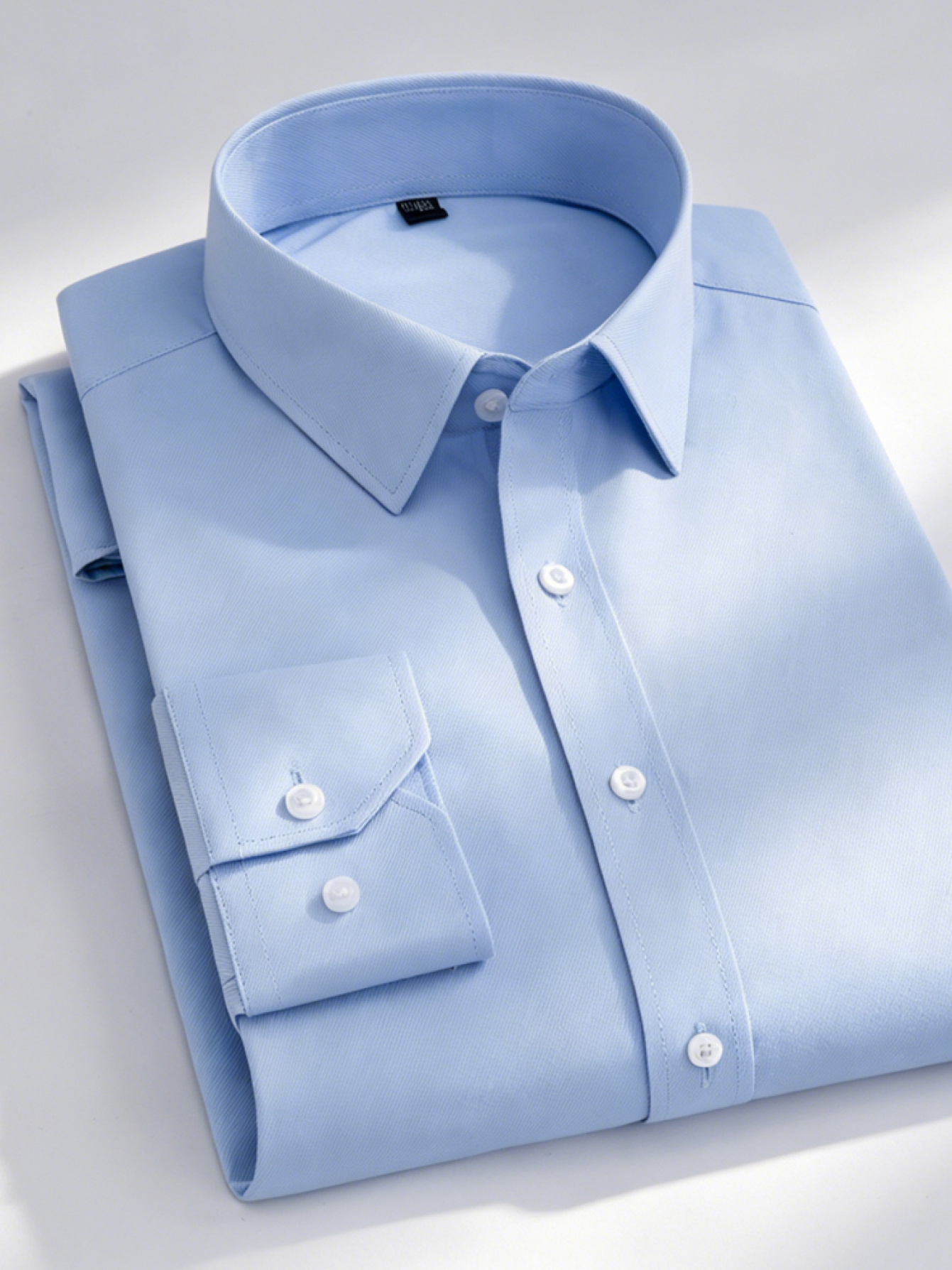 Simple Solid Color Men's Long Sleeve Shirt, Premium Feel with Smooth and Crisp Drape, Skin-Friendly and Comfortable, Versatile for Business, Office, and Daily Wear, Durable and Easy to Care for Top