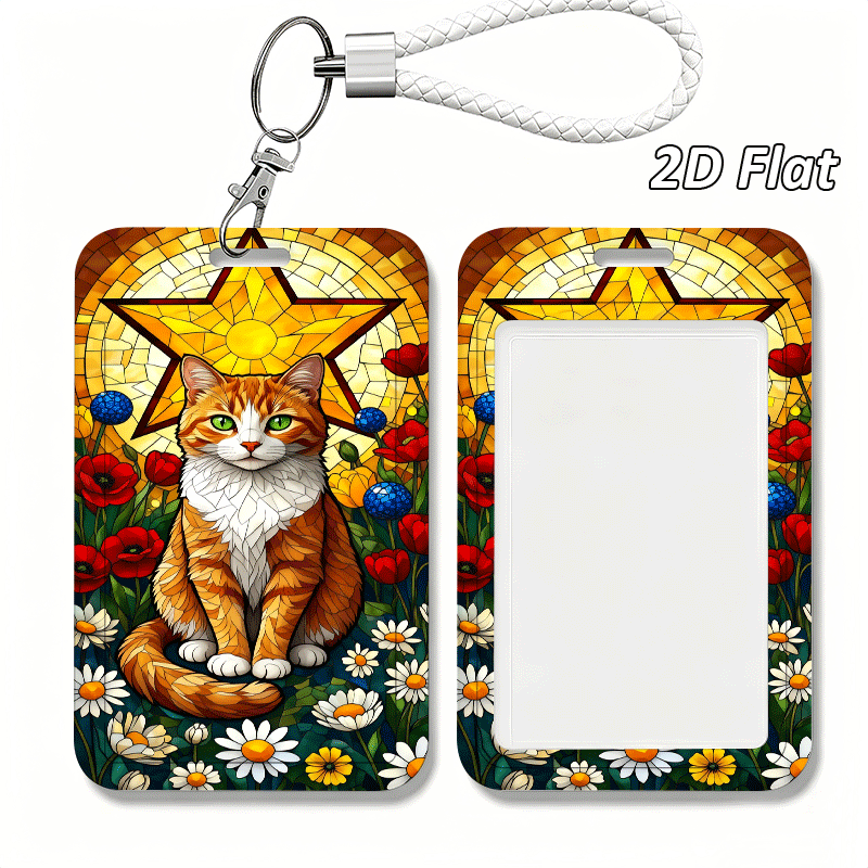 item picture 2d     print pattern personalized   card holder with lanyard keychain durable plastic card holder for   id storage bus pass holder back to school student id holder office work id badge reel   nurse