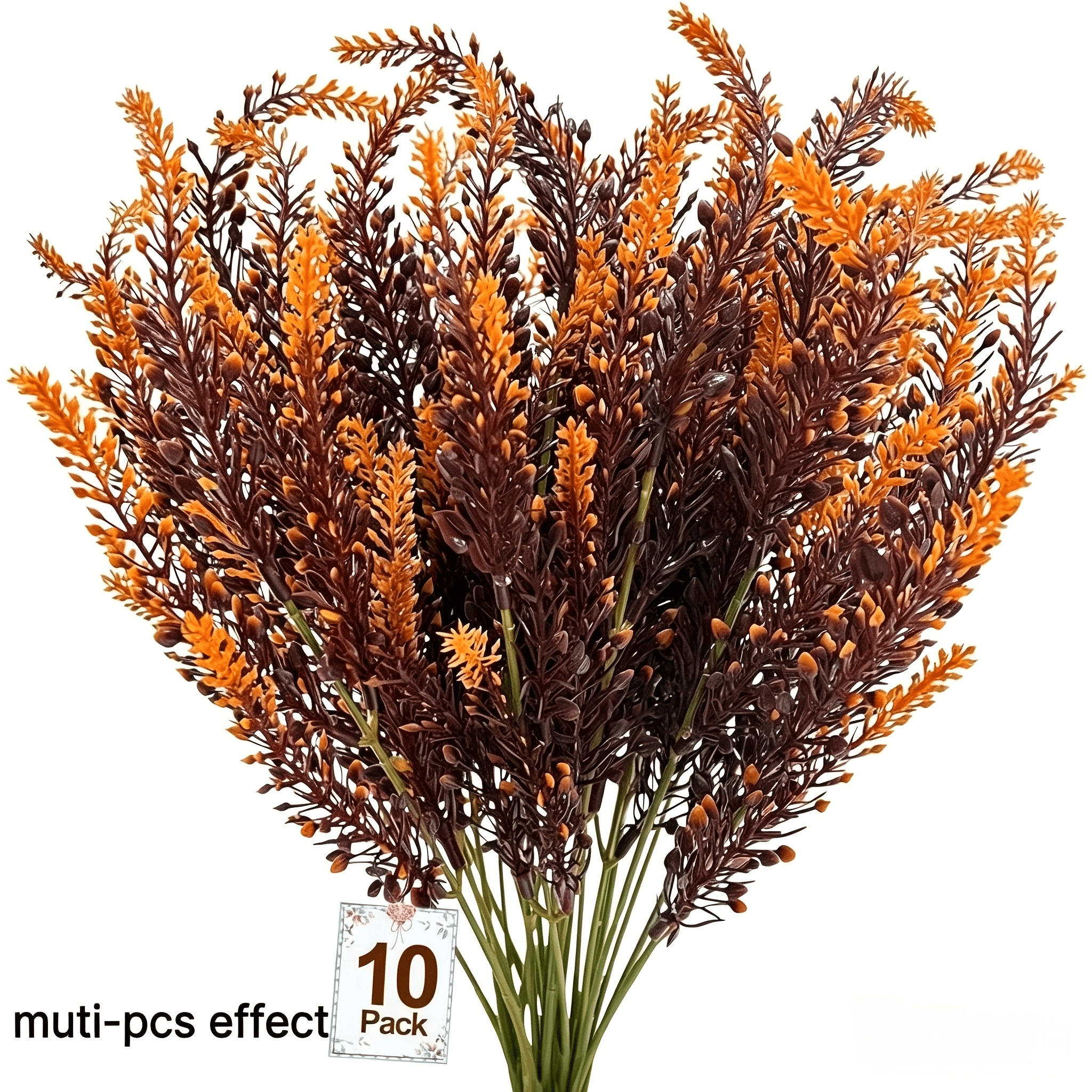 TEMU 10 Bundles Of Outdoor Autumn Fake Flowers, Uv-resistant Plastic Lavender Fake Flowers, Artificial Autumn Plants, Fake Chrysanthemums, Suitable