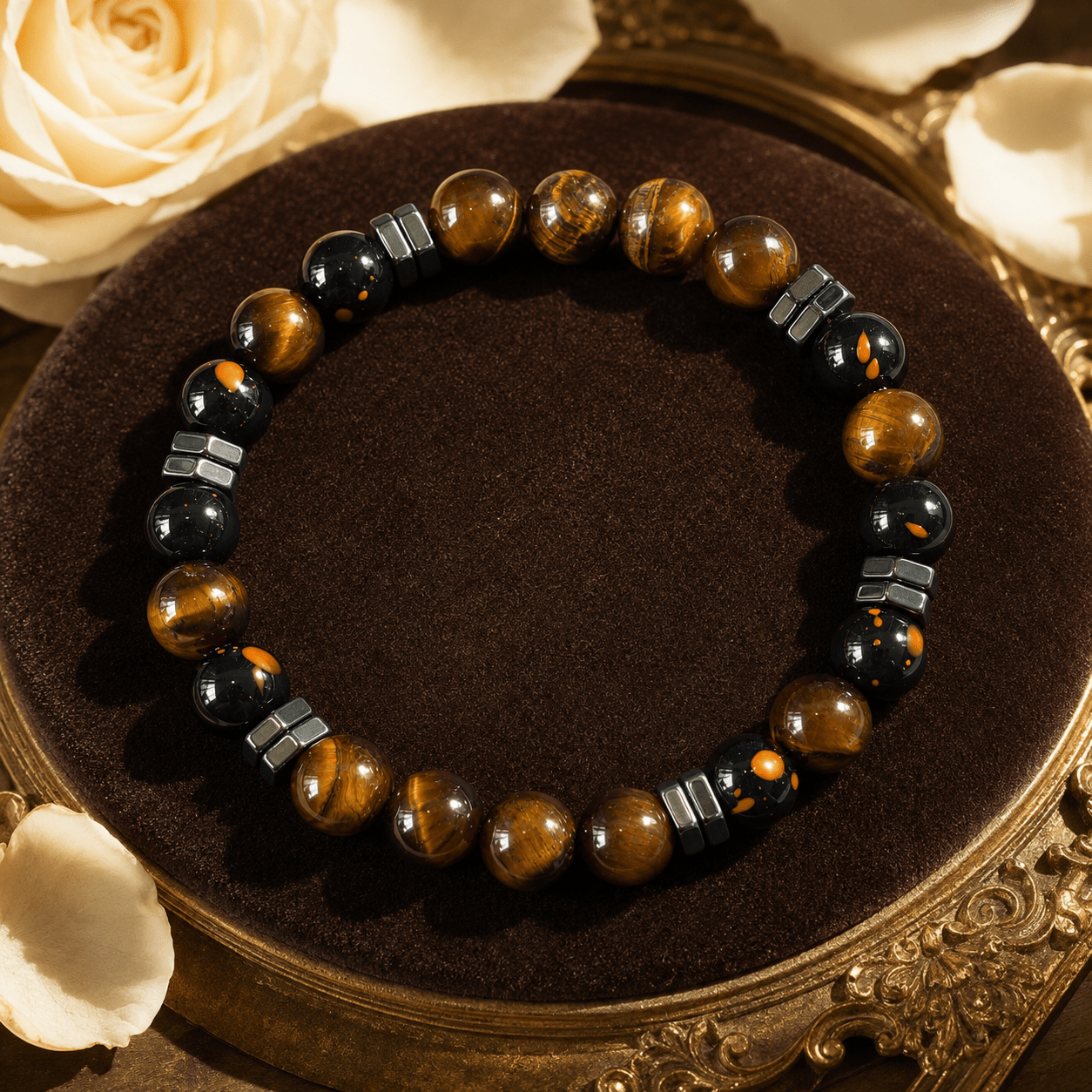 Wealth Natural Stone Beaded Bracelet with Tiger's Eye