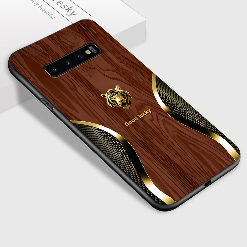 TEMU Phone Case: For Galaxy S10 Plus S10e Phone Case, Stylish Head Pattern Glossy Glass Back Cover Gift