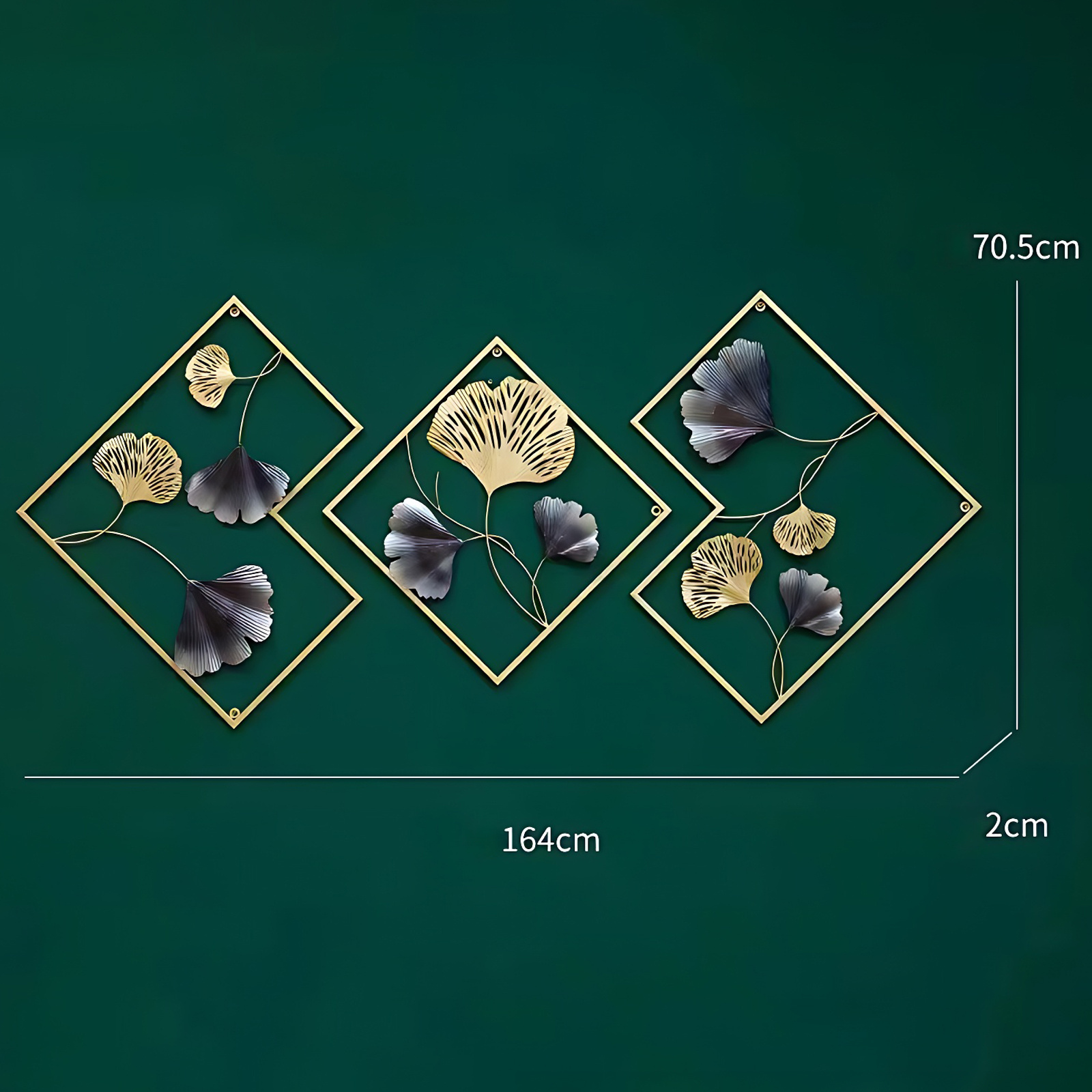 

3pcs Leaves Wall Art Modern Wall Decoration Hanging For Living Room Bedroom