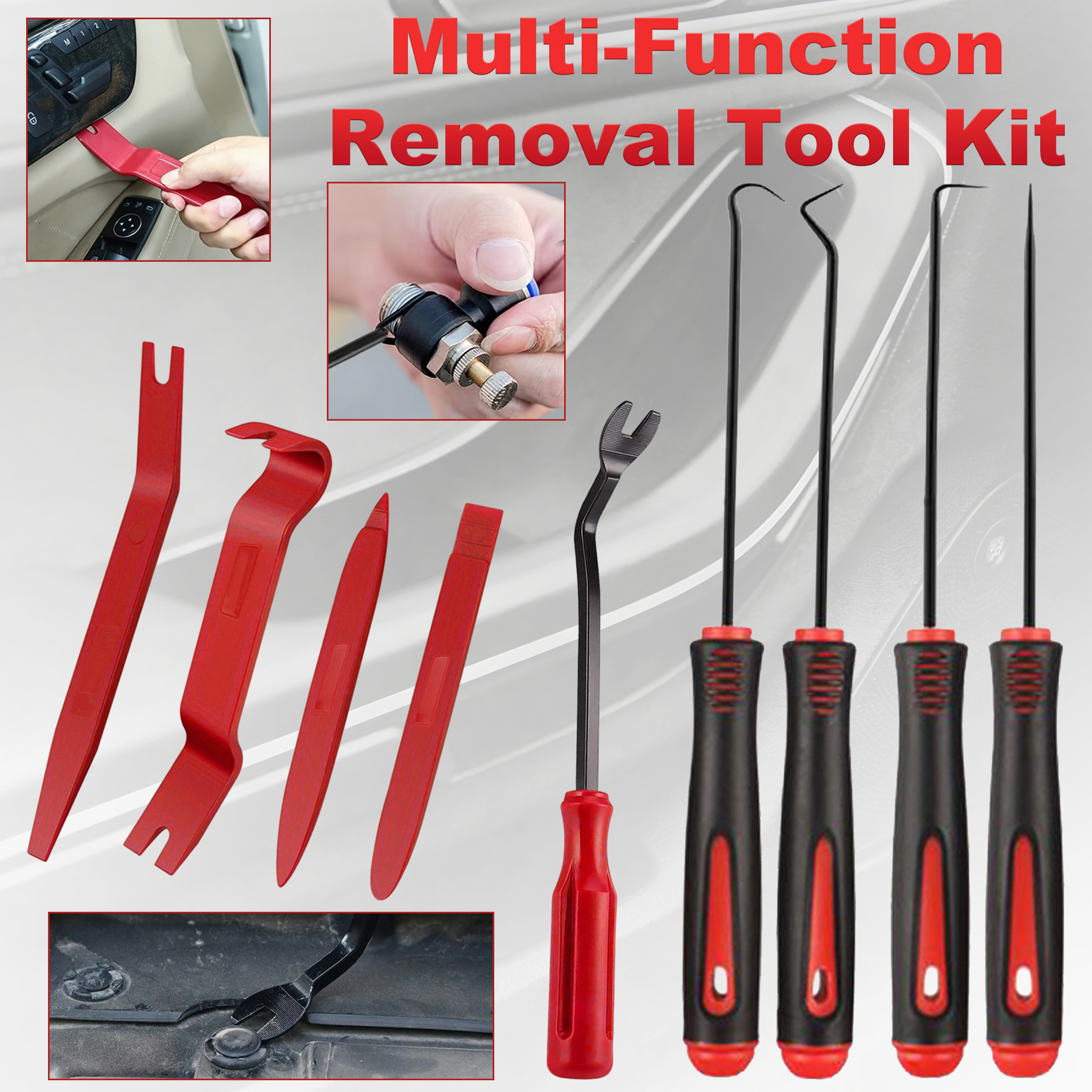 4PCS Car Trim Removal Tool Kits Panel Door Pry Dash Interior Clip Set Plastic US