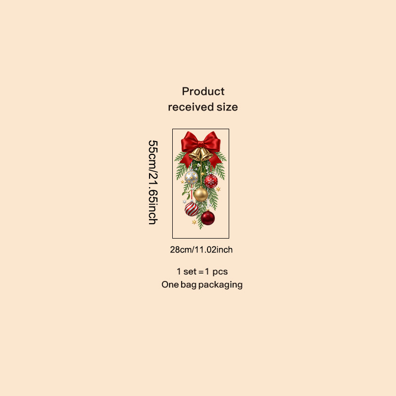 TEMU Autocollants statiques pour fenêtre, décalcomanies de Noël pour fenêtre, décoration de Noël, des côtés, amovibles, autocollant pour fenêtre avec