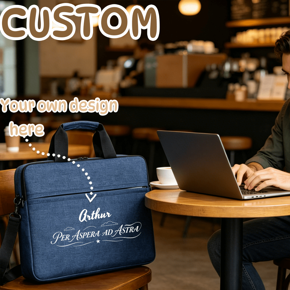 Spacious Lightweight Laptop Bag with Customizable Text