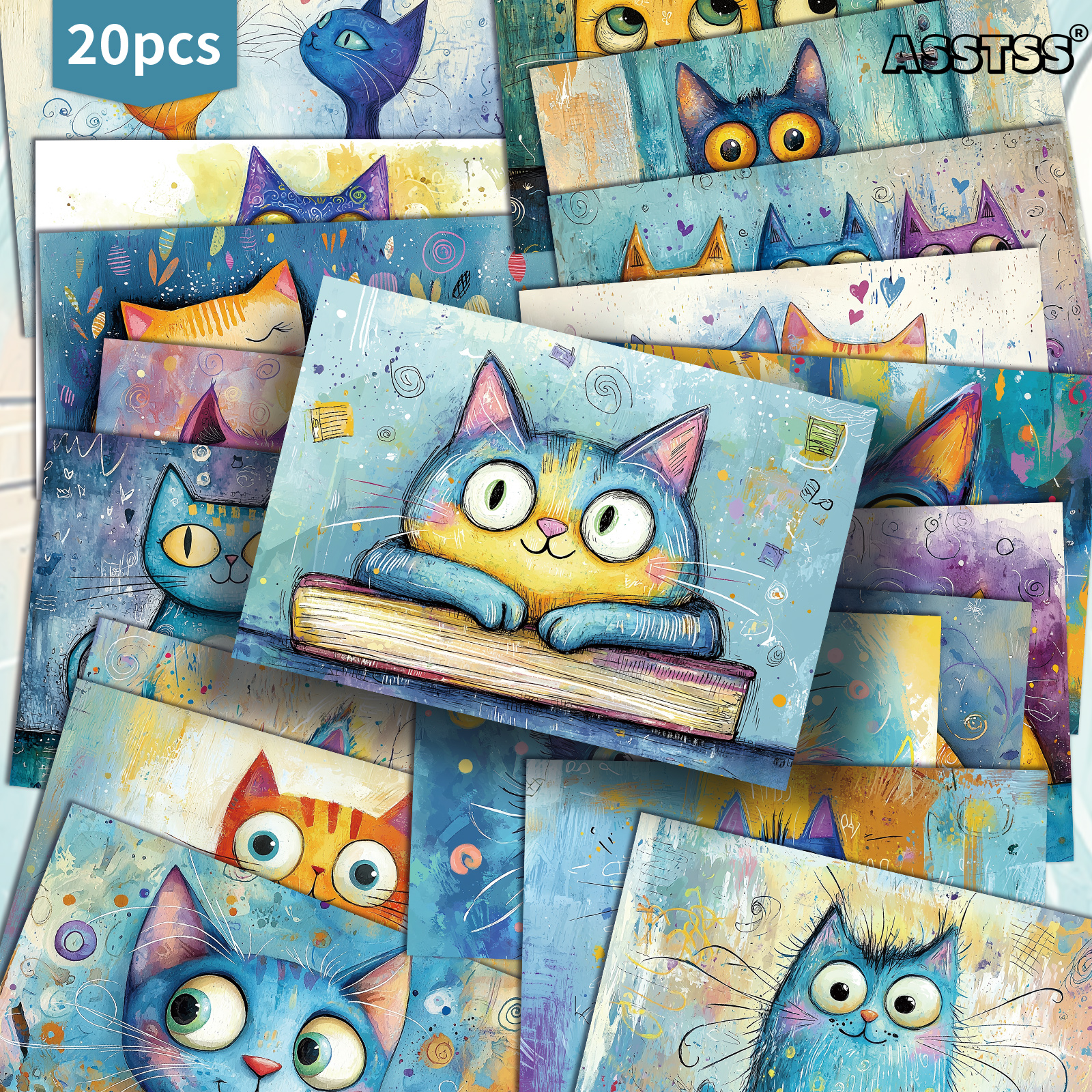 TEMU 20-pack Asstss Vintage Watercolor Postcards - 4x6 Inches Junk Journal Supplies Paper, Scrapbooking Supplies, Collectible Decorative Painting