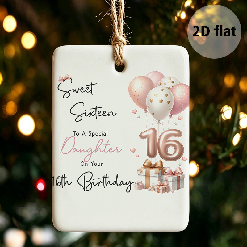 TEMU 1pc Sweet 16th Birthday Hanging Ornament For Daughter, Exquisite Pink Rose Gift Box Themed Pendant, Perfect Keepsake Decor For Birthday Party,
