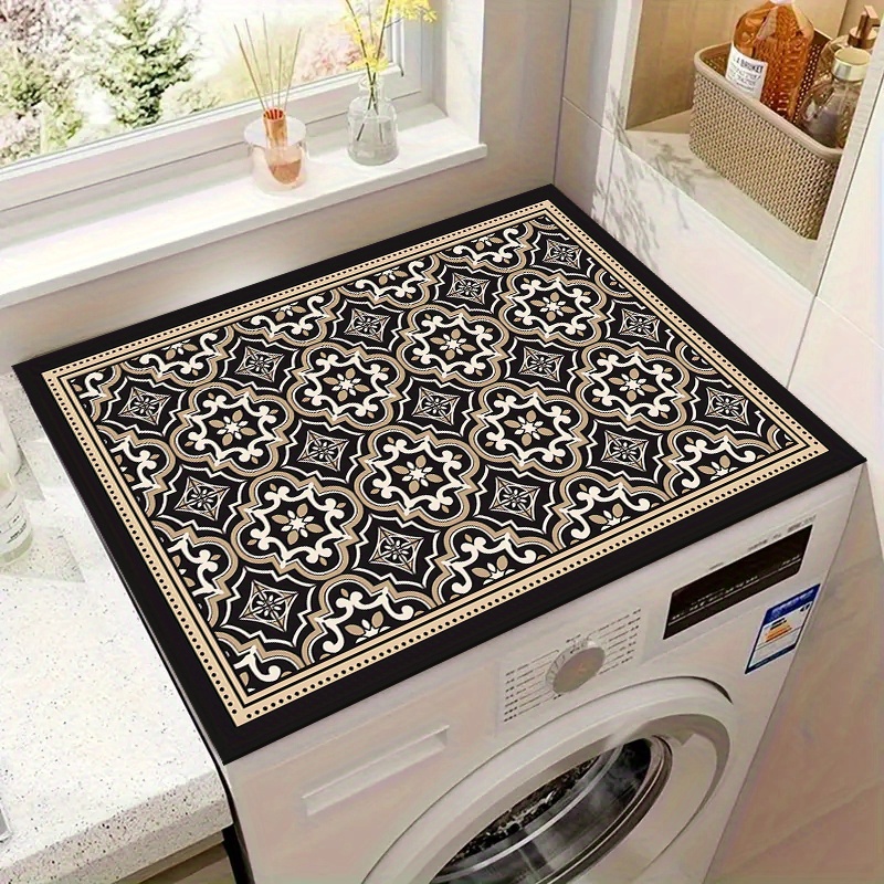 TEMU 1pc, Moroccan-style Absorbent Placemat, And Beige-golden Color Scheme, Featuring A , With A Non-slip Rubber Backing. Suitable As A Kitchen Dish