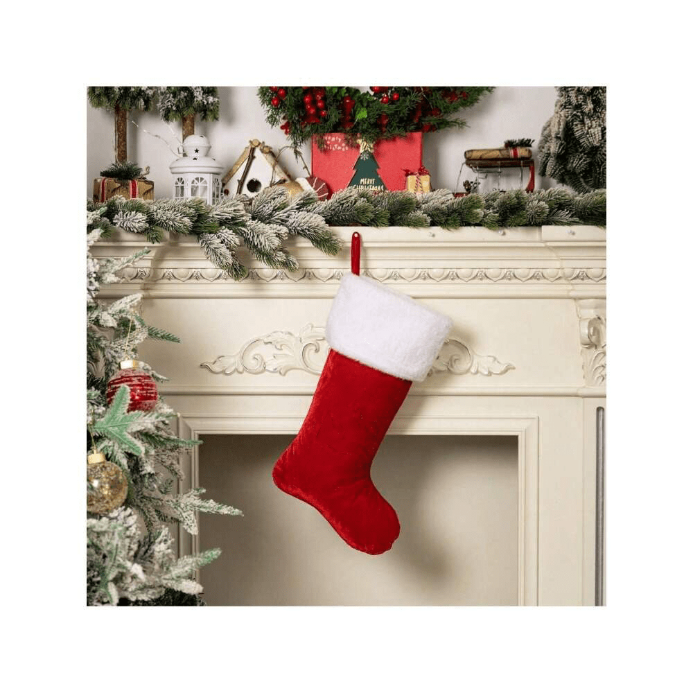 TEMU Customizable A-z, 17.7inch X 10.2inch X 8.7inch Red Super Christmas Stocking, Holiday Decoration, Christmas Gift, Christmas Ornament, Christmas