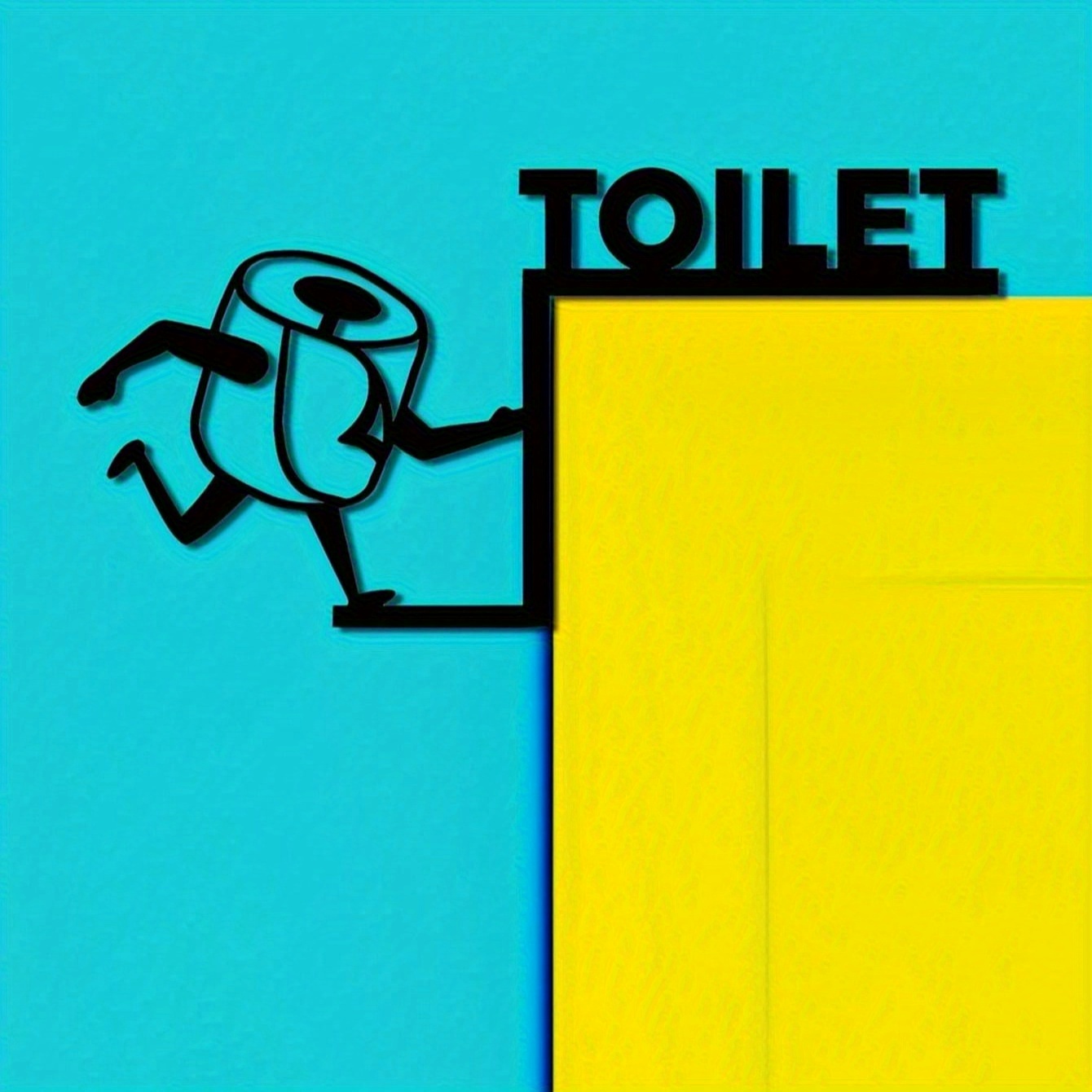 TEMU A Single Piece Of Funny Acrylic Wall Art For The Bathroom - Featuring A Contemporary Design, This Decorative Accessory Serves As A Door Frame