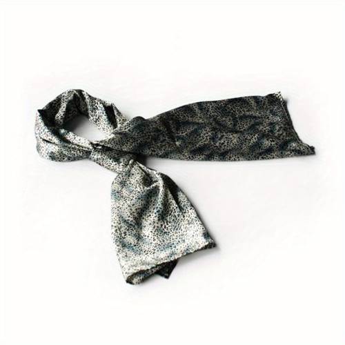 simple and decent tone leopard print fashion silk scarf wrap shawl small