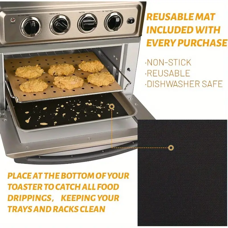 100pcs unbleached air fryer parchment paper liners 11x9 inch perforated rectangular disposable baking sheets for cuisinart black decker non heat distribution kitchen restaurant use air fryer accessories oven liner perforated design nonstick surface home bakers Product details 3