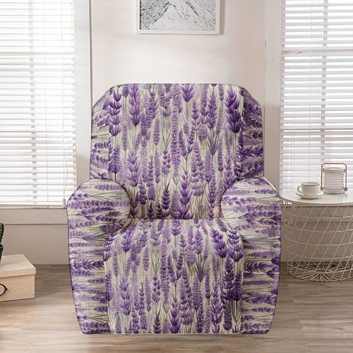 french romantic lavender art print recliner cover rice purple lavender beautiful pattern elastic tailoring fits the recliner contour the fabric is delicate and breathable not easy to during daily use