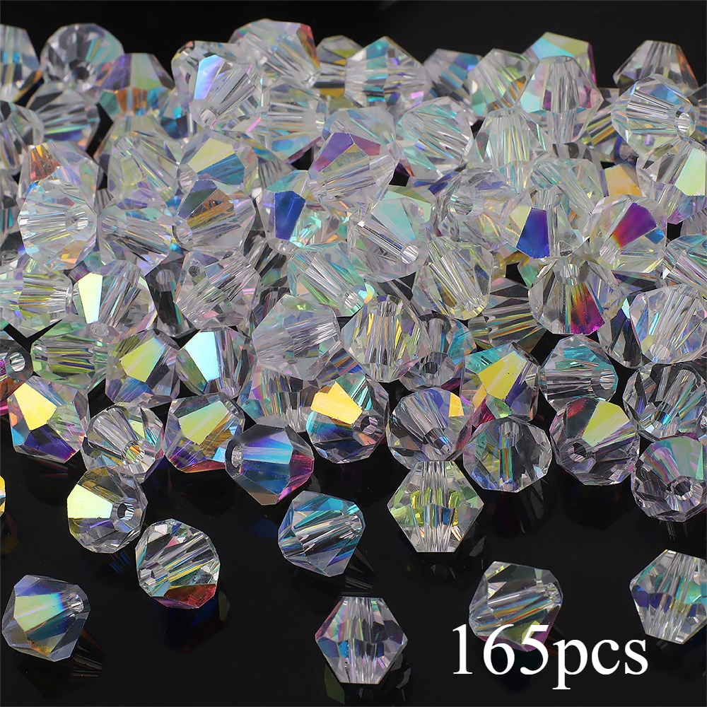 165pcs 330pcs 3mm sharp beads diamond shaped beads aurora color semi ab color two pointed holes beads and bead departments pendants fantasy colored additions bead making supplies cut glass bead jewelry jewelry additions earrings