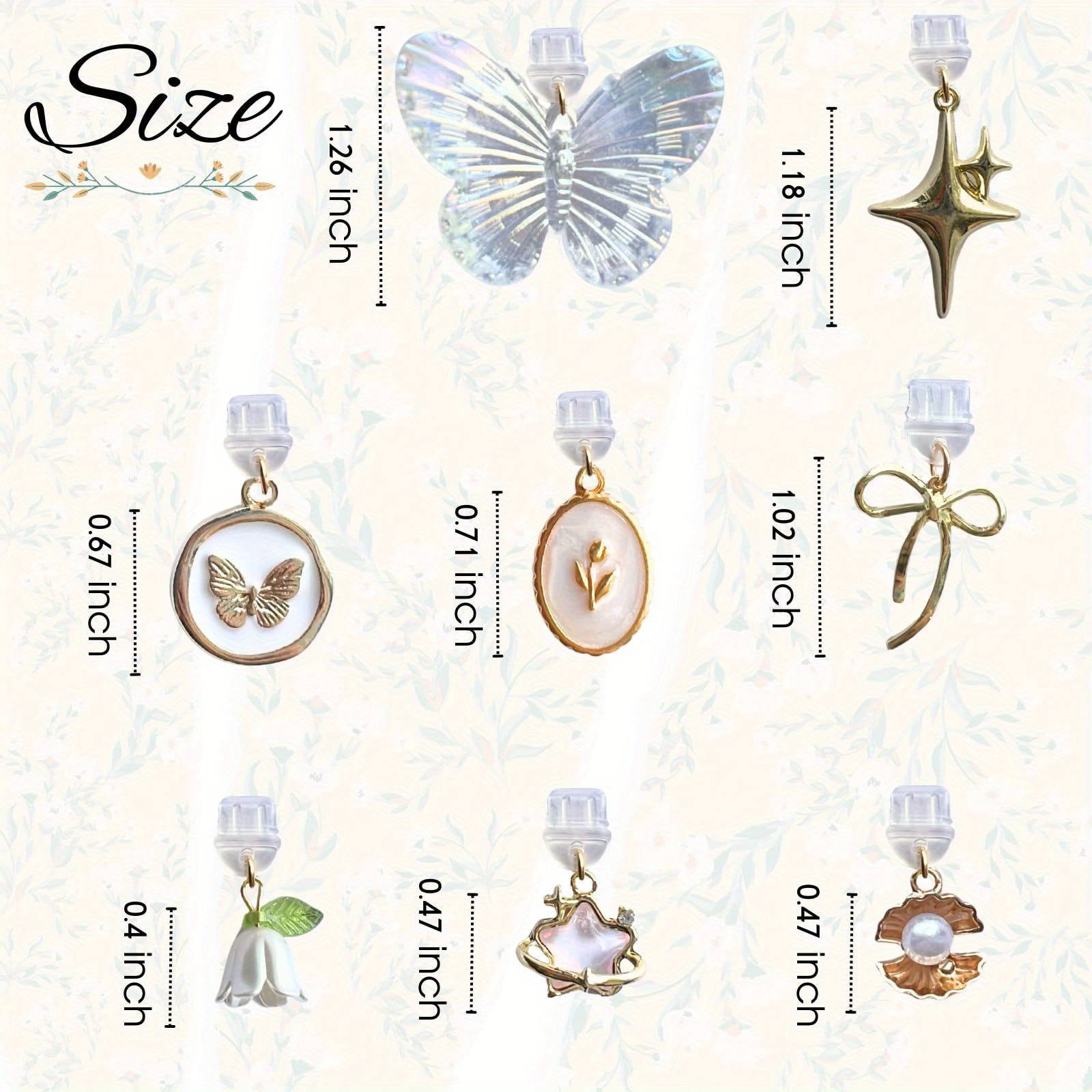 TEMU Lot de 8 bouchons -poussière à pendentif papillon, fleur, , étoile et lune, compatibles avec Android, les liseuses et les iPhones Apple