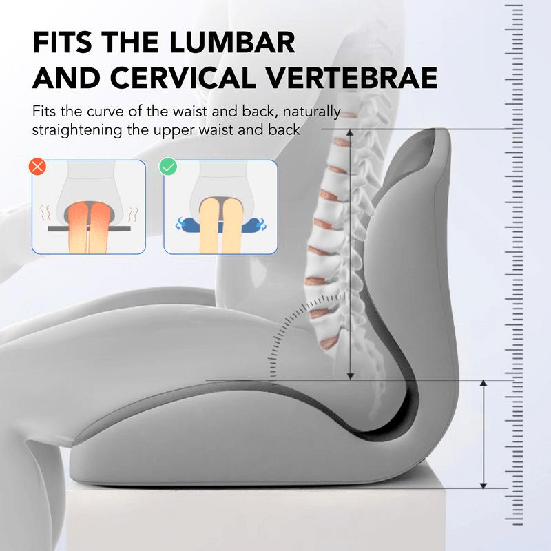 Ergonomic Memory Foam Seat Cushion | Lumbar and Back Support, Office, Stool, Car Seat Cushion, Relieves Back Pain, Reduces Pressure, Perfect Gift for Parents and Friends, Lightweight, Portable, Medium Soft Firmness