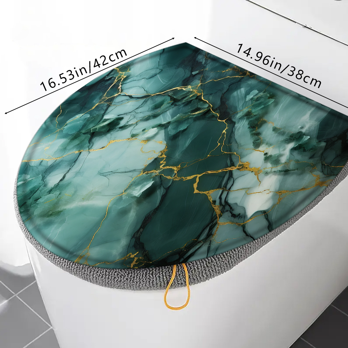 TEMU 1pc/3pcs Nordic Emerald Golden Pattern Bathroom Non-slip Mat Three-piece Set | Bathroom Non-slip Carpet Toilet Non-slip Absorbent Floor Mat