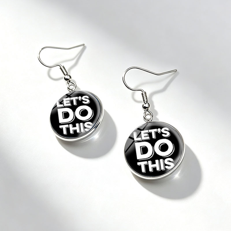 3pc Moon Necklace & Round Dangle Earrings Set