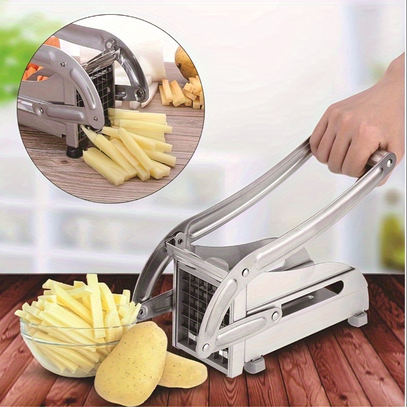 1pc   stainless steel fruit vegetable cutter french fry slicer potato chopper onion dicer with anti slip   food grade kitchen gadget set for   details 0