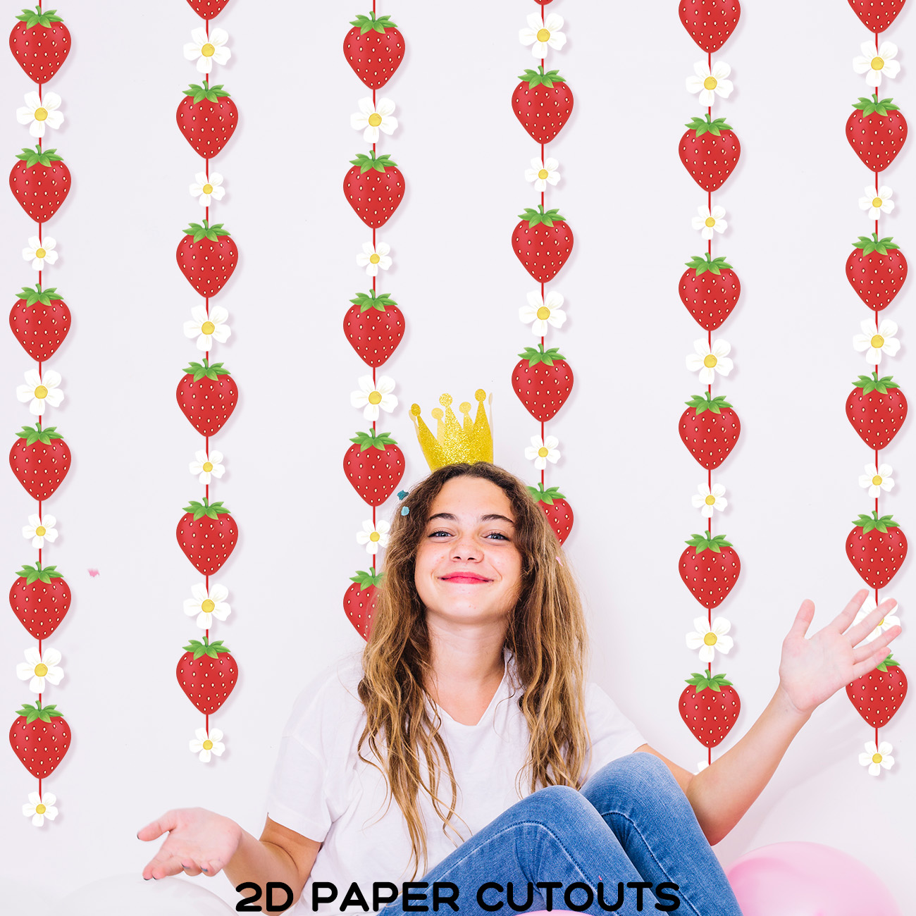 Image of Strawberry Garland Hanging Banner Berry First Birthday Decorations Fruit Banners Hanging Streamers For Room Home Decor Tropical Babyshower Classroom Picnic Wedding Berry Themed Party Supplies