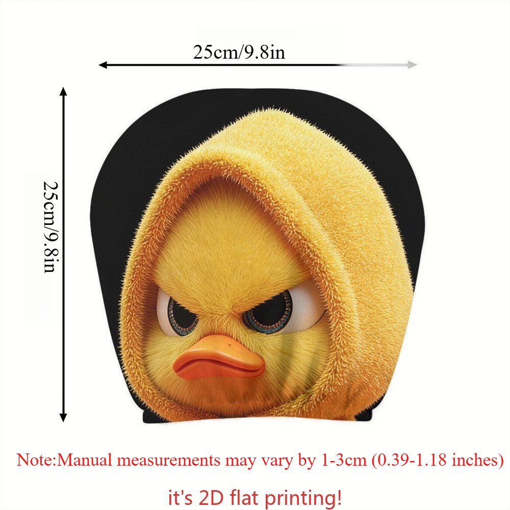 TEMU 1pc Cute Angry Hooded Yellow Duck Car Headrest Cover, Universal Elastic Car Seat Protector, Lovely Cartoon Auto Interior Decor, Halloween